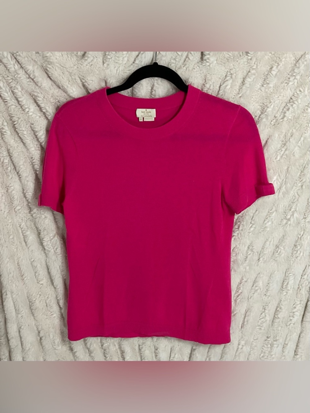 Kate Spade Vibrant Pink Short Sleeve Crewneck Knit Top